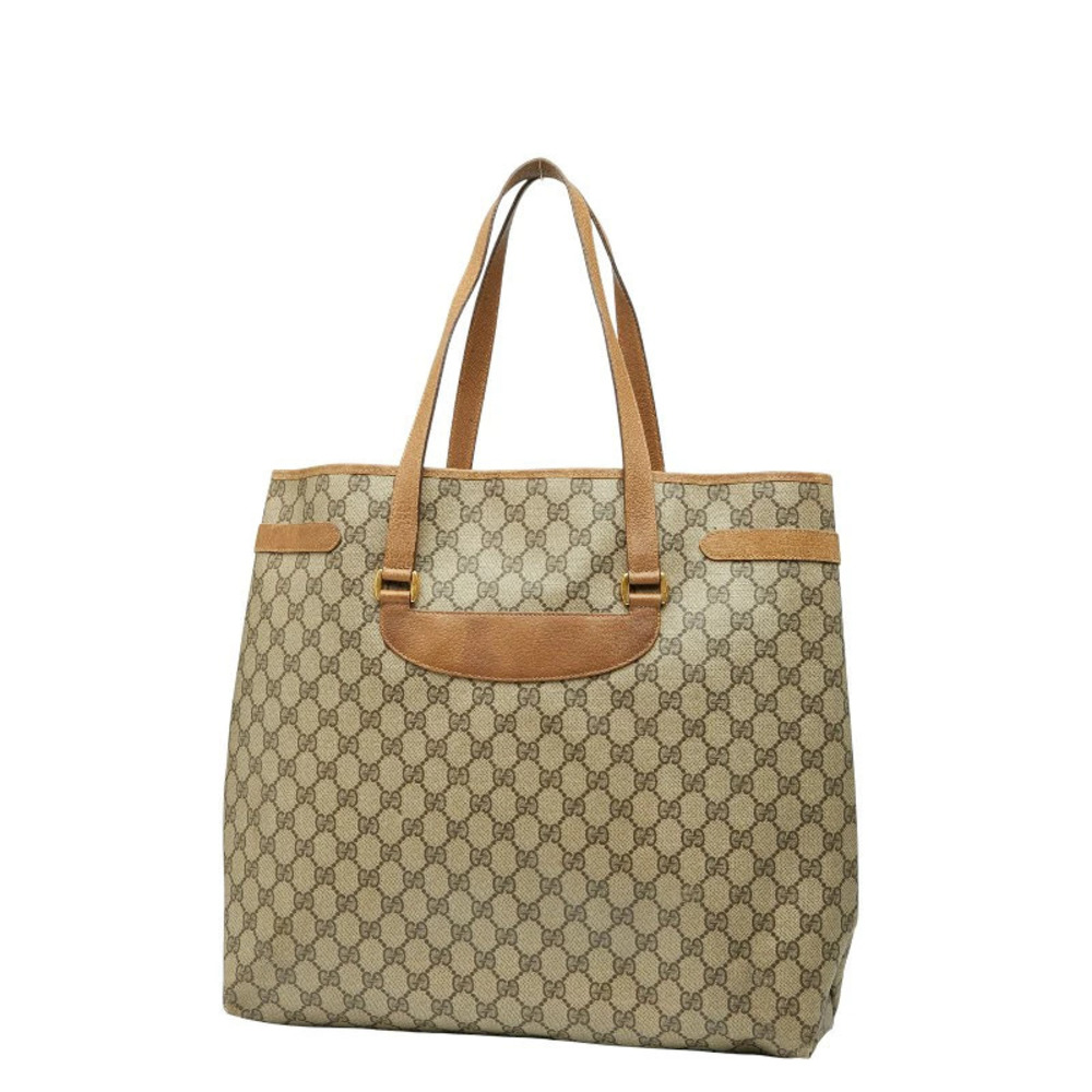 Gucci GG Leather Bag Tote Supreme Brown
